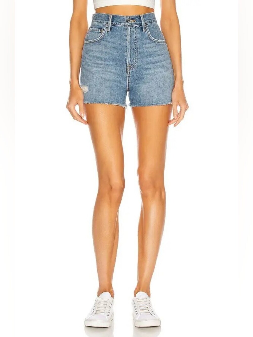 Grlfrnd Jules Super High Rise Vintage Cutoff Denim Jean Shorts Cotton 31